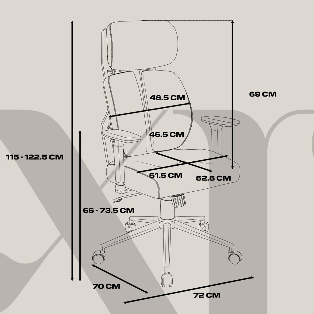 Lyla Ergonomic Office Chair with ErgoTek Comfort Pads - cream - XR LivingOffice Chair