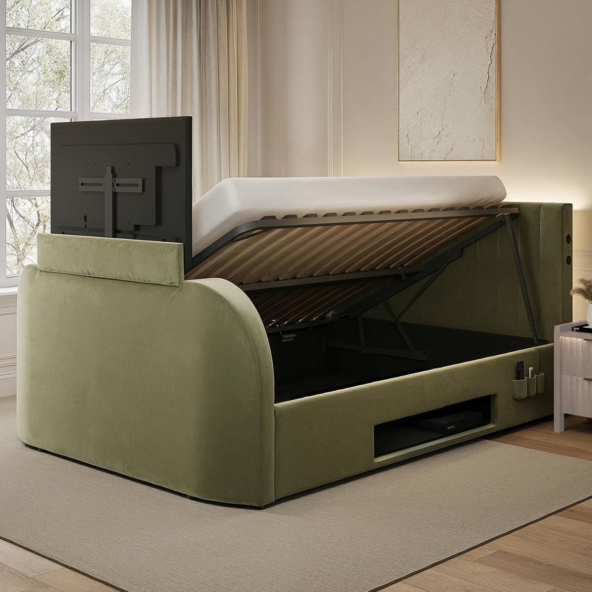 Maisie 5.1 Surround Sound Electric TV Lift Ottoman Bed