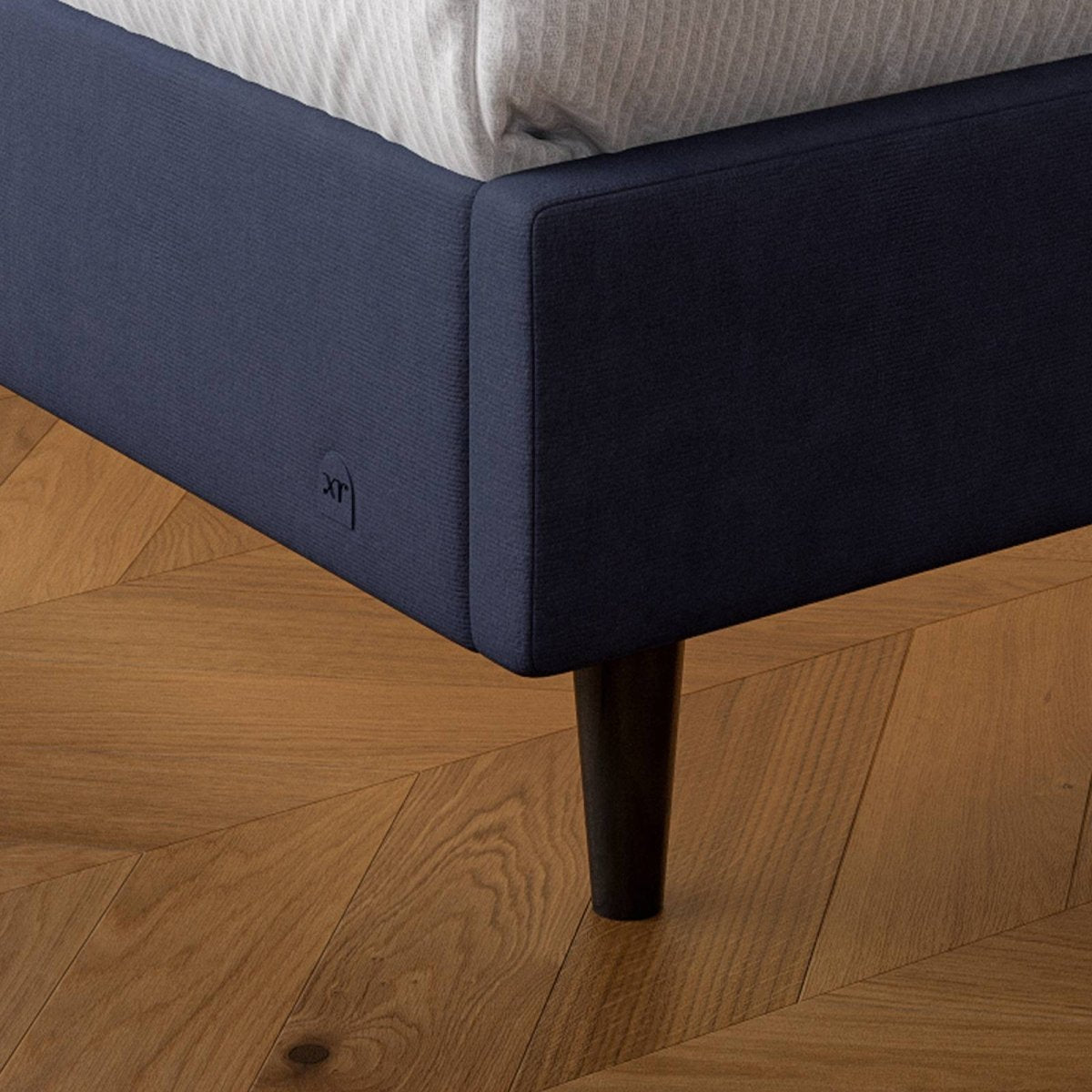 Maisie Upholstered Bed Frame with LED Lighting - Navy Blue (2 Sizes) - XR LivingBed Frame