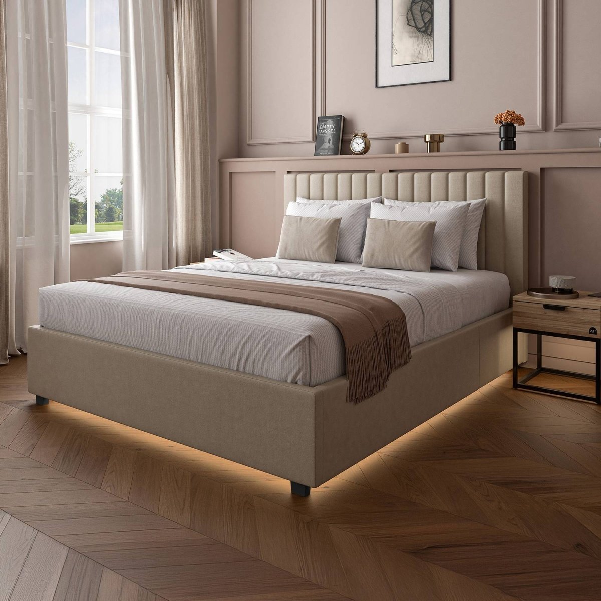 Maisie Upholstered Bed Frame with LED Lighting