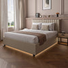 Maisie Upholstered Ottoman Bed with LED Lighting - Natural Stone (2 Sizes) - XR Living