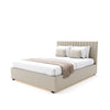 Maisie Upholstered Ottoman Bed with LED Lighting - Natural Stone (2 Sizes) - XR Living