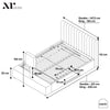 Maisie Upholstered Ottoman TV Bed with LED Lighting - Natural Stone (2 Sizes) - XR LivingOttoman TV Bed