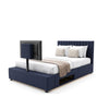 Maisie Upholstered Ottoman TV Bed with LED Lighting - Navy Blue (2 Sizes) - XR LivingOttoman TV Bed