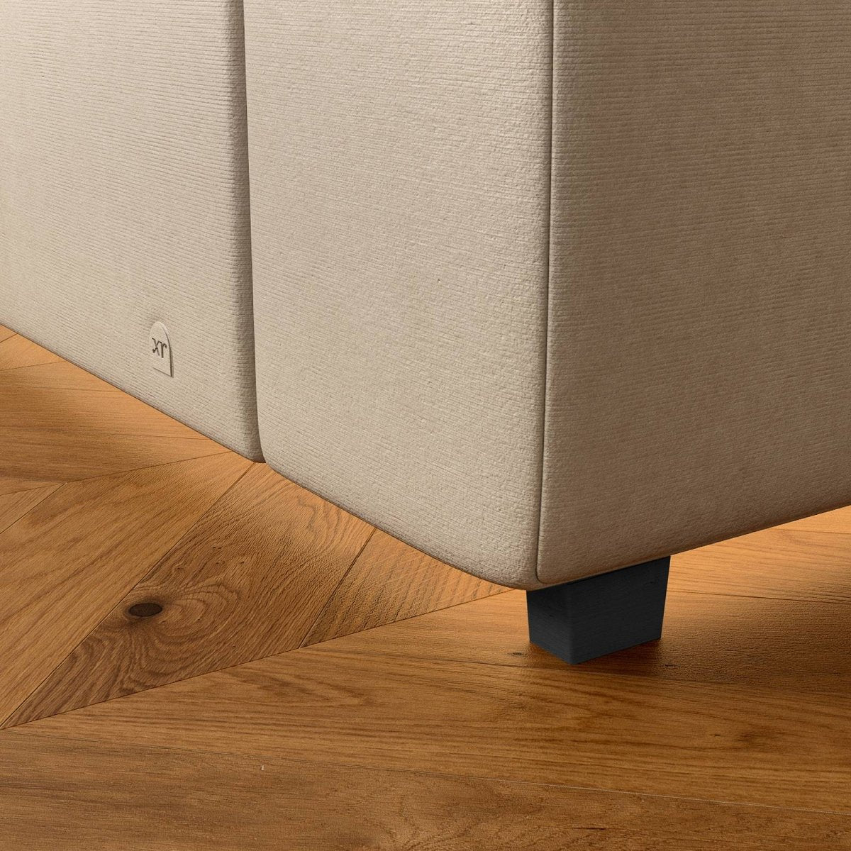 Maisie Upholstered TV Bed with LED Lighting - Natural Stone (2 Sizes) - XR LivingTV Bed