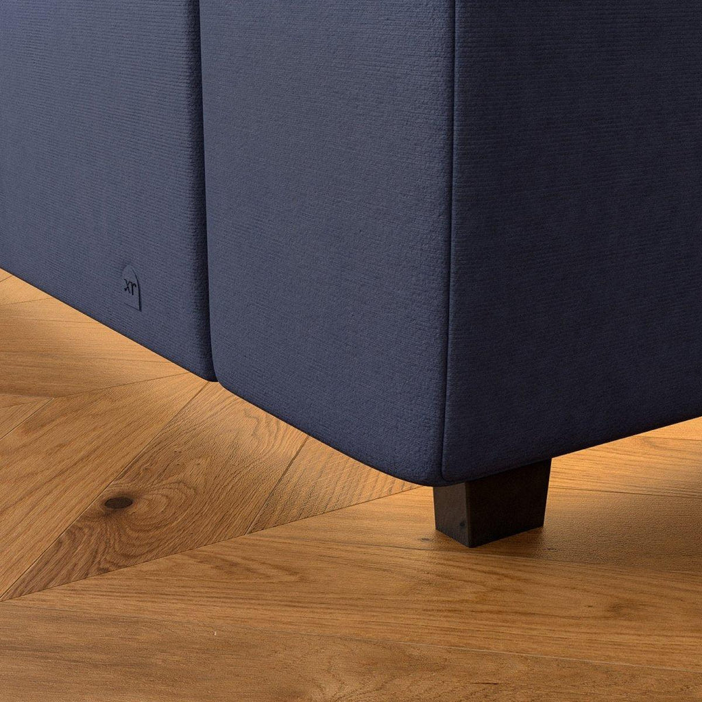 Maisie Upholstered TV Bed with LED Lighting - Navy Blue (2 Sizes) - XR Living