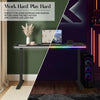 Oka LED Office Desk with Wireless Charging - Ash Black RGB (2 Sizes) - XR LivingOffice Desk
