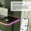 Oka LED Office Desk with Wireless Charging - Ash Black RGB (2 Sizes) - XR LivingOffice Desk