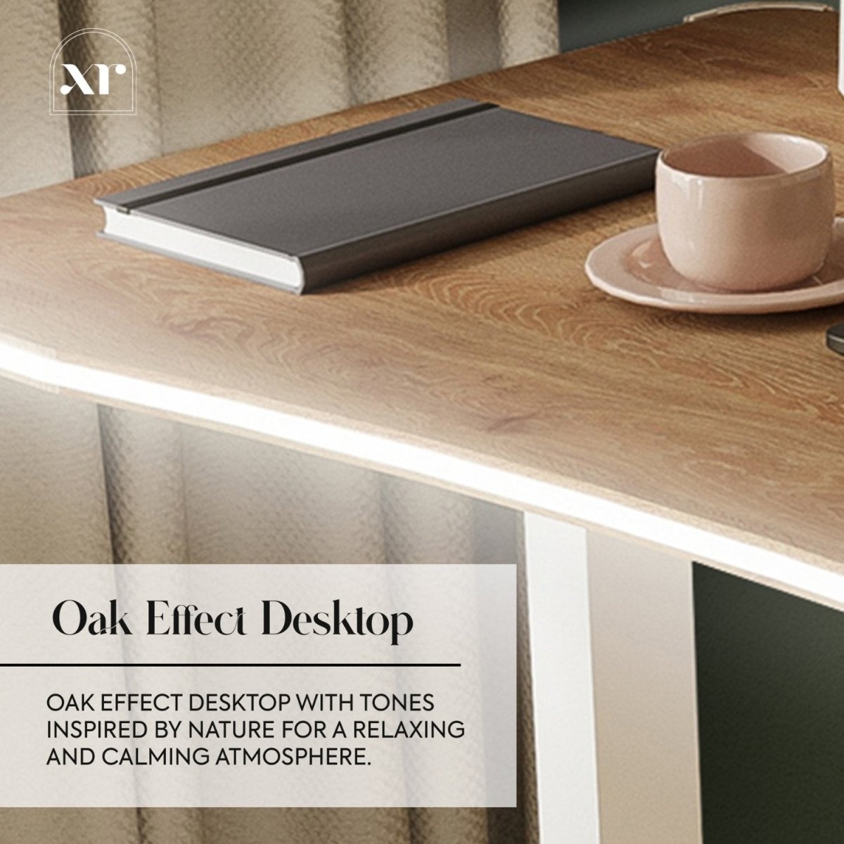 Oka LED Office Desk with Wireless Charging - Oak RGB (2 Sizes) - XR LivingOffice Desk