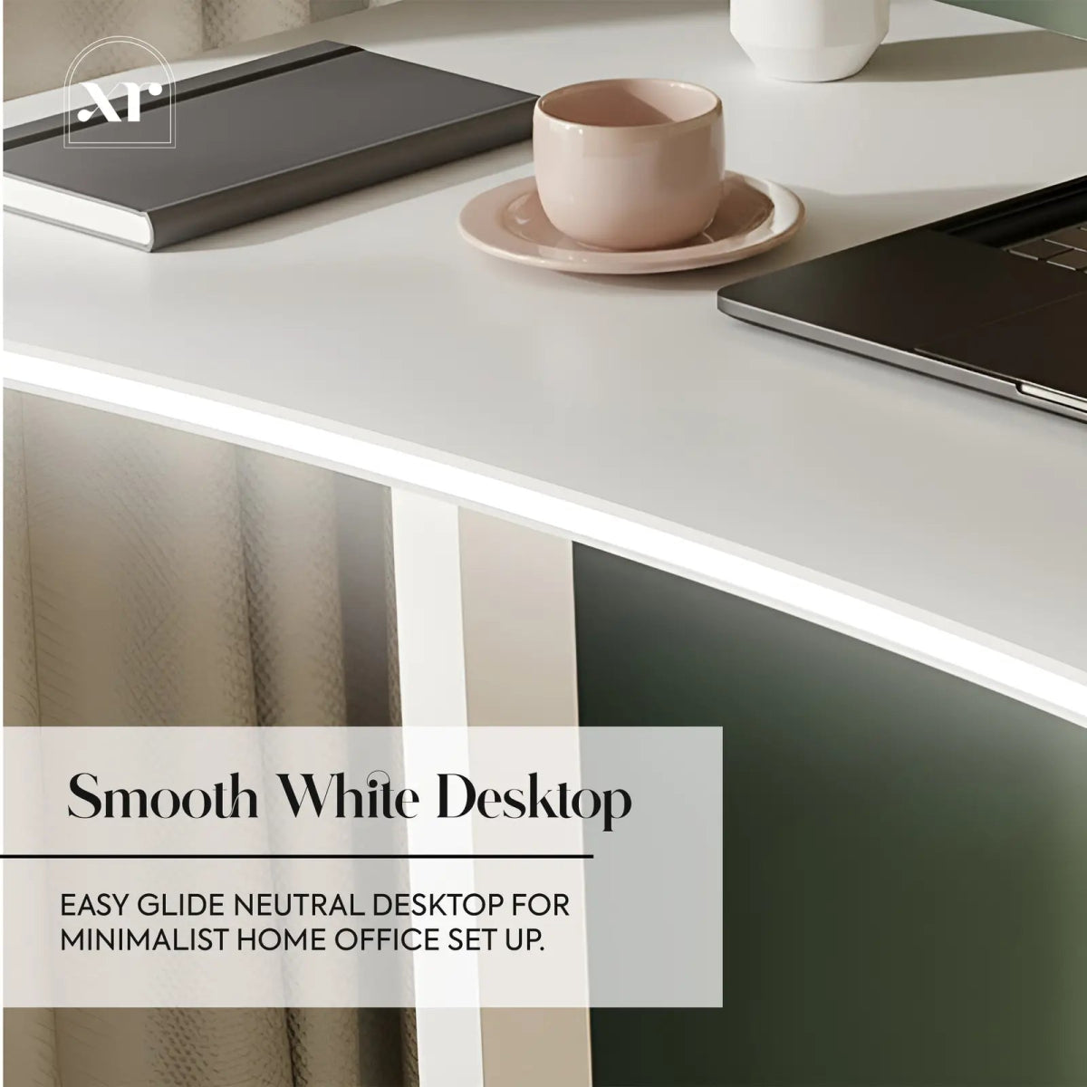 Oka LED Office Desk with Wireless Charging - White RGB (2 Sizes) - XR LivingOffice Desk