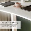 Oka LED Office Desk with Wireless Charging - White RGB (2 Sizes) - XR LivingOffice Desk