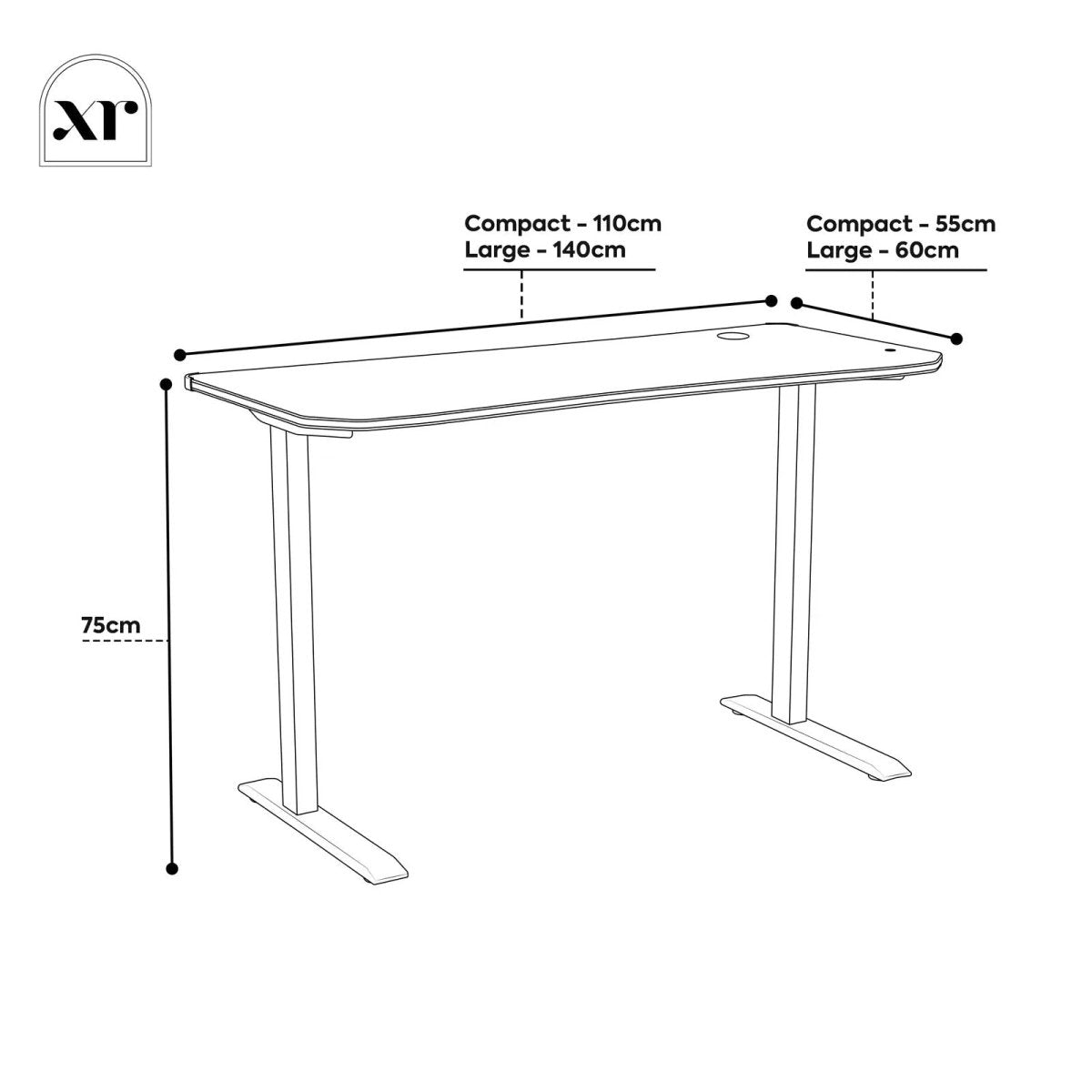 Oka LED Office Desk with Wireless Charging - White RGB (2 Sizes) - XR LivingOffice Desk