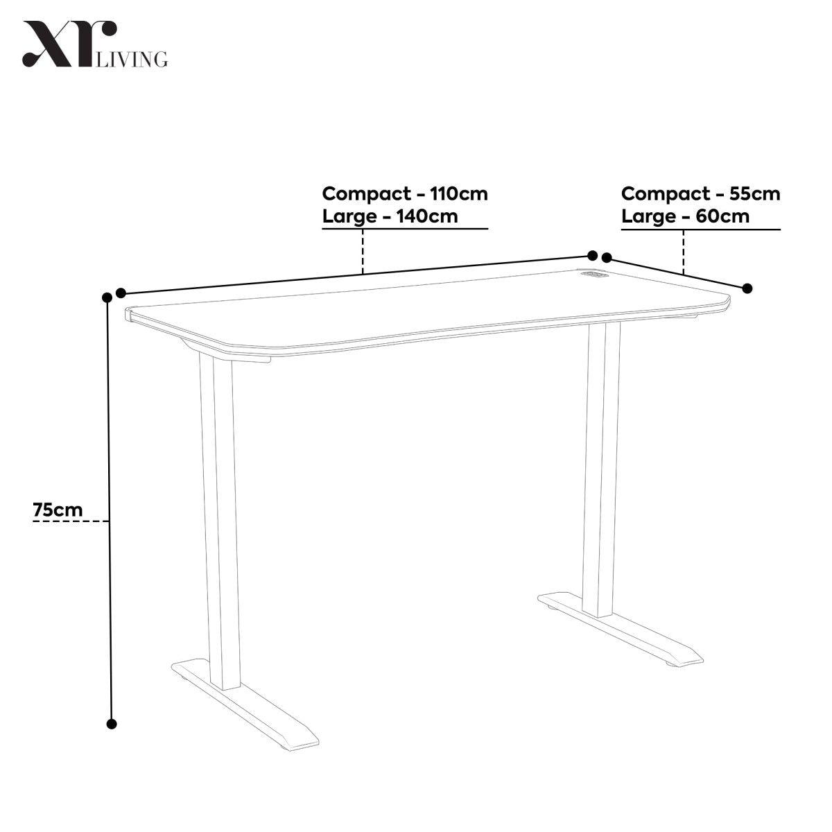 Oka Office Desk with LED Lights & Wireless Charging - Walnut Effect - XR LivingOffice Desk